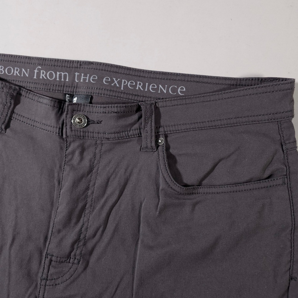 Prana Zion Pants Mens 38x30 Gray Slim Fit Stretch Outdoor Casual Trousers